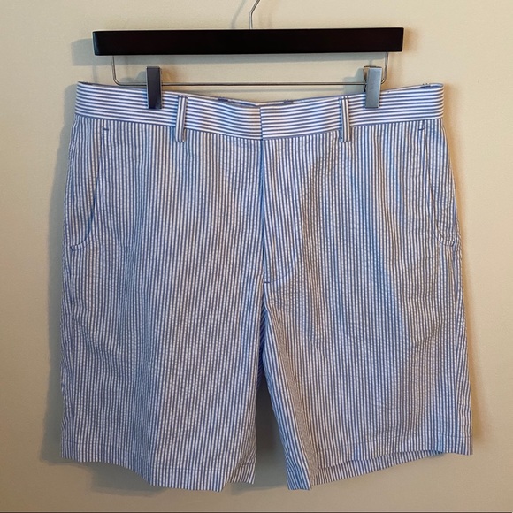 NWOT Bobby Jones Blue/White Seer Sucker Golf Short - Picture 1 of 11